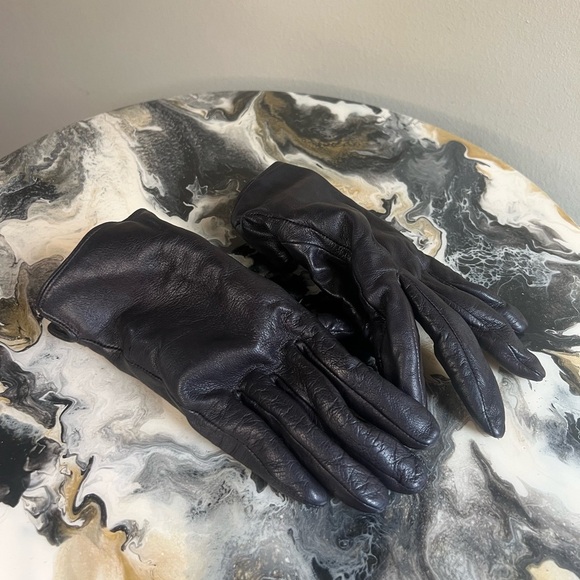 Warmen Leather Cashmere Wool Lined Gloves Deep Brown 6.5 - Picture 1 of 7